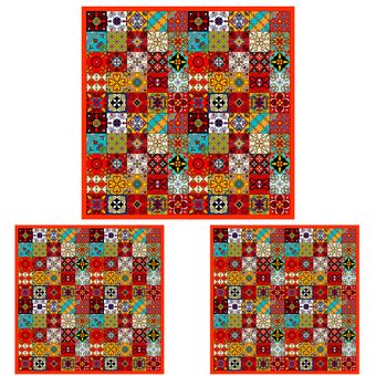 رومیزی سه تکه طرح چهل تکه کد 983