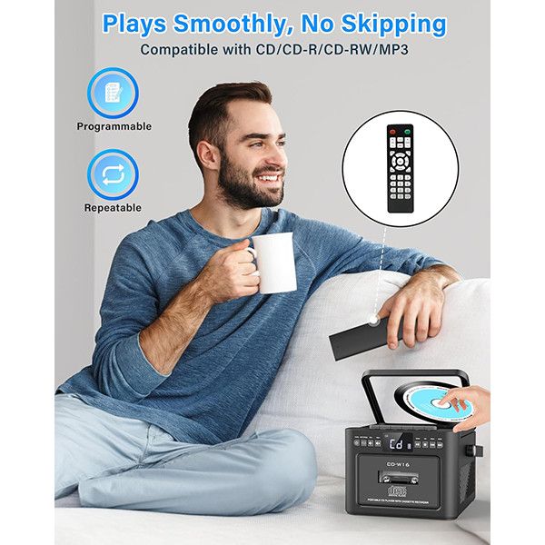 پخشکننده سیدی بومباکس 2025 کاست خور ،پخش کننده موسیقی مدل CD-W16
