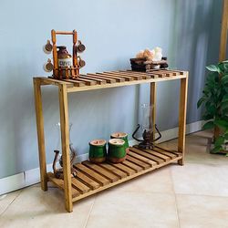 قفسه چوبی دو طبقه دست‌ساز | غراب چوب