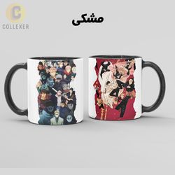 ماگ انیمه جوجوتسو کایسن (Jujutsu Kaise) کد 19 (سفید ، مشکی ، حرارتی)