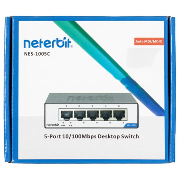 سوئیچ شبکه 5 پورت نتربیت مدل NES-1005C (گارانتی 36 ماهه آونگ)