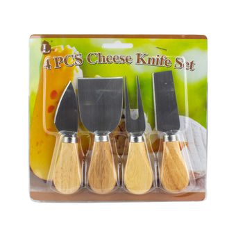 ست کارد صبحانه خوری مدل دسته چوبی بسته 4 عددی