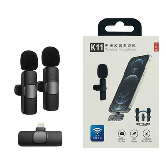 میکروفن یقه ایی دوتایی بی سیم لایتنینگ K11 Doul Microphone