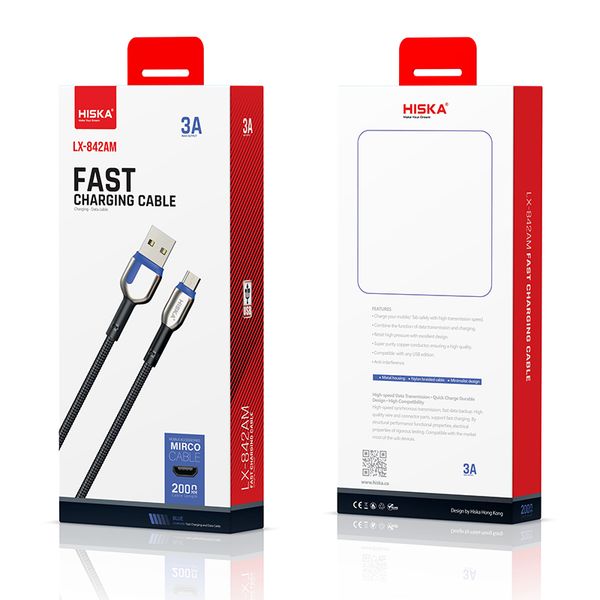 کابل تبدیل USB به MICROUSB هیسکا مدل LX-842AM طول 2 متر