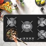 اجاق گاز صفحه‌ای پنج شعله کن مدل IG - 8507