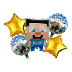 بادکنک فویلی مدل ماینکرافت کد Minecraft5pcB2 مجموعه 5 عددی