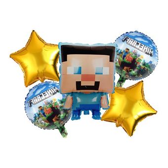 بادکنک فویلی مدل ماینکرافت کد Minecraft5pcB2 مجموعه 5 عددی