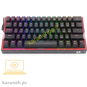 کیبورد گیمینگ ردراگون مدل K617 FIZZ، سوییچ مکانیکال قرمز، Tenkeyless، نورپردازی RGB