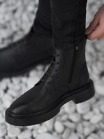 بوت‌ چرم طبیعی مشکی Forli کد sho186