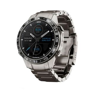 ساعت هوشمند گارمین مدل MARQ Aviator (Gen 2) دارای قابلیت های صفحه نمایش لمسی، با حالت های ورزشی مختلف، پایش وضیعت استرس، با 32 گ