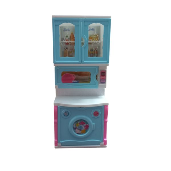 ست اسباب بازی آشپزخانه مدل کابینت و ماکروفر و ماشین لباسشویی و قابلمه