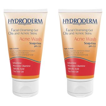 ژل شست‌وشوی صورت هیدرودرم مدل 01 حجم 150 میلی‌لیتر، مجموعه دو عددی
