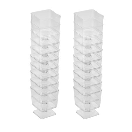 لیوان یکبار مصرف مدل مربع کد 90cc بسته 20 عددی