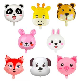 بادکنک فویلی مدل سر حیوان های جنگل و دوستان کد DB21 مجموعه 8 عددی