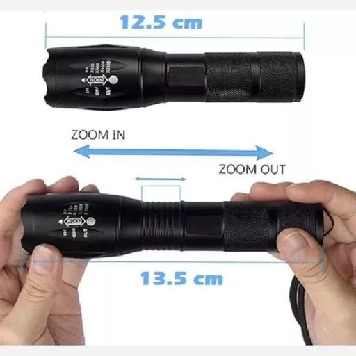 چراغقوه LED شارژی با 3 حالت نوردهی و شارژ USB