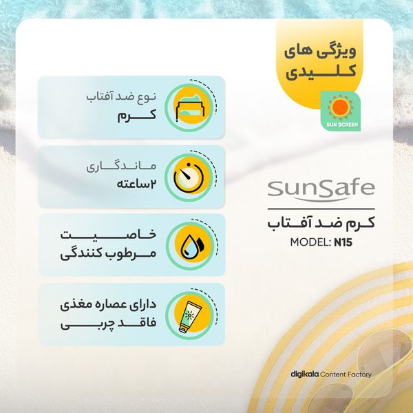 کرم ضدآفتاب رنگی سان‌سیف مدل N15، حجم 40 میلی‌لیتر