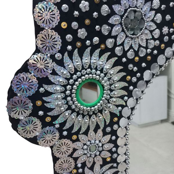 آینه دست ساز طرح سکه دوزی بلوچستان