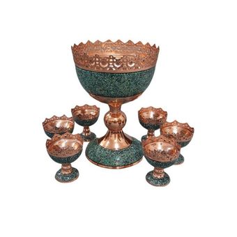 ست 7 تکه آجیل خوری فیروزه کوبی مدل F067 کد F062