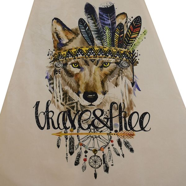 چادر بازی کودک مدل سرخپوستی طرح حیوانات کد PT507 به همراه کوسن