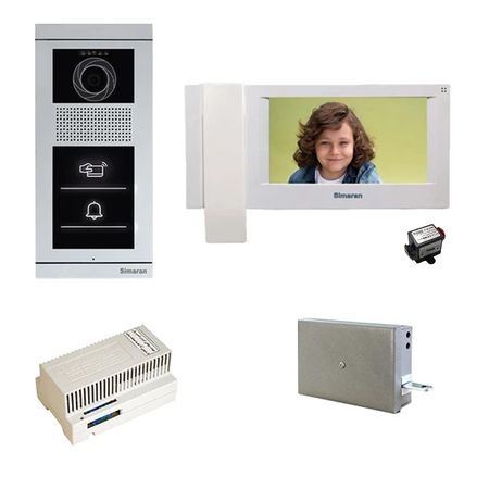 مجموعه دربازکن تصویری سیماران مدل 73M-VFBT1 یک طبقه کارتی به همراه محافظ ولتاژ مانیتور