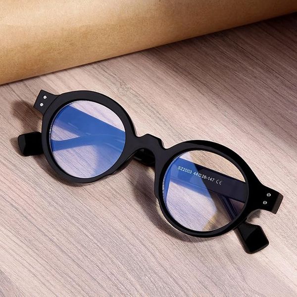 فریم عینک طبی گرد مدل SZ2003 Obsidian مناسب برای صورت گرد و بیضی