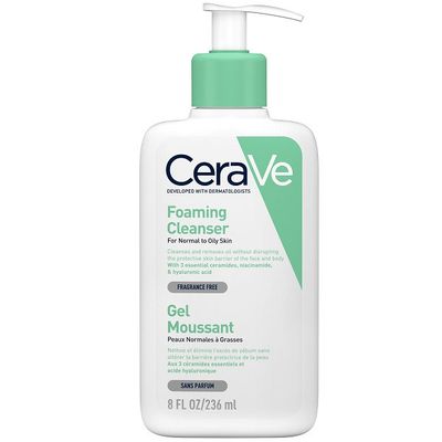 فوم شستشو صورت پوست نرمال تا چرب سراوی (اصل) CeraVe Foaming Cleanser حجم 236 میلی لیتر