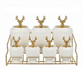 ست پاسماوری 8 پارچه مدل گوزنی به همراه استند