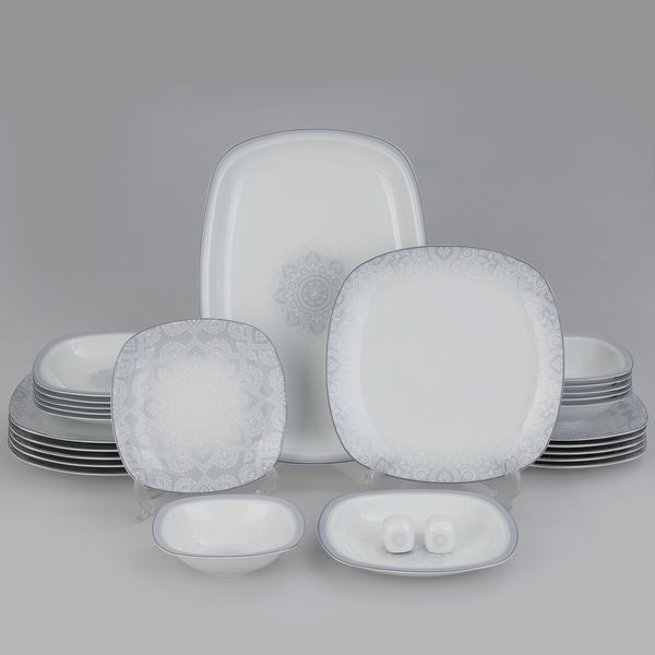 سرویس غذاخوری 73 پارچه 12 نفر چینی زرین ایران مدل کواترو ادلین درجه یک