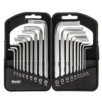 مجموعه 18 عددی آچار آلن و ستاره ای کوتاه رونیکس مدل RH-2051