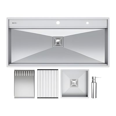 سینک ظرفشویی استیل توکار دو لگنه میکس پلاس مدل D90