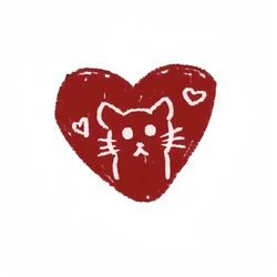 استیکر لپ تاپ مدل قلب گربه ای کد 02