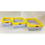 ست سبد وسایل کودک مدل سیسمونی کد Kids Storage Basket-08 مجموعه 3 عددی