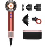 سشوار خانگی 220 وات دایسون مدل Supersonic nural HD16، موتور AC، وزن 2140 گرم، دارای سری متمرکز‌کننده باریک، متمرکز‌کننده پهن، سر