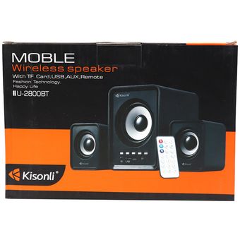 اسپیکر 3 تکه بلوتوثی و سیمی  رم و فلش خور Kisonli U-2800BT