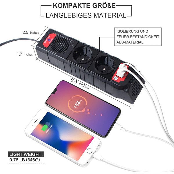 اینورتر برق فندکی خودرو بیگد مدل E8963W-150W