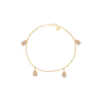 پابند طلا 18 عیار زنانه گالری طلای مریم اکرمی مدل اشک ریز نگینی 5