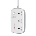 چندراهی برق الدینیو مدل SC3416 | فست شارژ 65 وات، 3 پریز + 4 پورت USB + Type-C