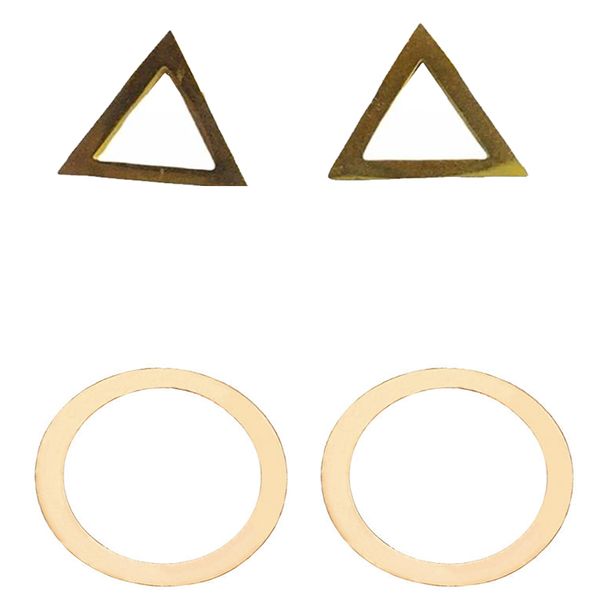 گوشواره زنانه مدل رینگ و مثلث مجموعه 2 عددی*702