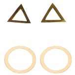 گوشواره زنانه مدل رینگ و مثلث مجموعه 2 عددی*702