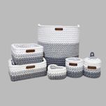 سبد قلاب بافی تریکو طرح سیسمونی اتاق کودک کد 89 مجموعه 6 عددی