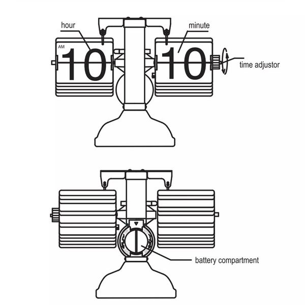 ساعت رومیزی مدل ورقه ای Flip Clock مشکی