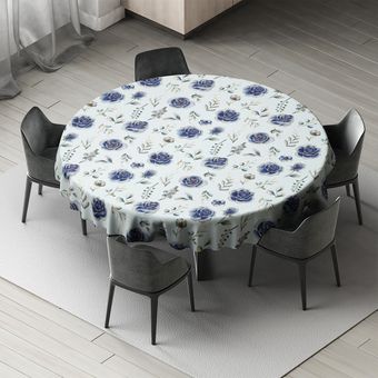 رومیزی مدل گرد مخمل طرح رز کد 11036