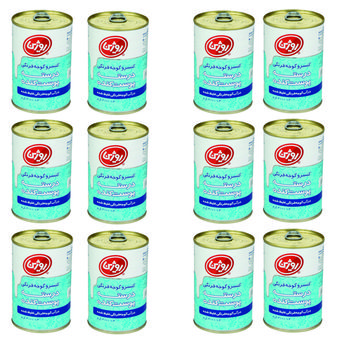 کنسرو گوجه فرنگی درسته پوست کنده روژین - 410 گرم  بسته 12 عددی