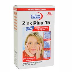 قرص زینک پلاس یوروویتال 15 میلی گرم بسته 60 عددی*562