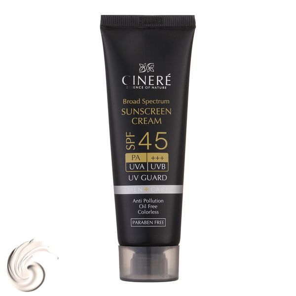 کرم ضدآفتاب آقایان SPF45 سینره، حجم 50 میلی‌لیتر