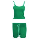 ست تاپ و شلوارک زنانه مدل SIMPLE کد tm-2017 رنگ سبز*124