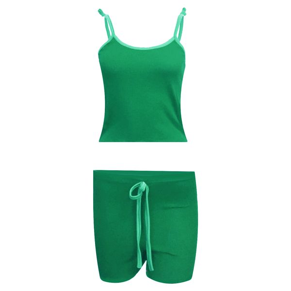 ست تاپ و شلوارک زنانه مدل SIMPLE کد tm-2017 رنگ سبز*124