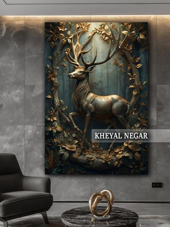 تابلو هنری لوکس گوزن در جنگل های افسانه ای  - کد L24