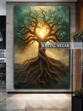 تابلو هنری لوکس درخت زندگی افسانه ای  - کد L25