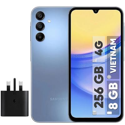 گوشی موبایل سامسونگ مدل Galaxy A15 دو سیم کارت ظرفیت 256 گیگابایت و رم 8 گیگابایت به همراه شارژر25 وات سامسونگ - ویتنام
